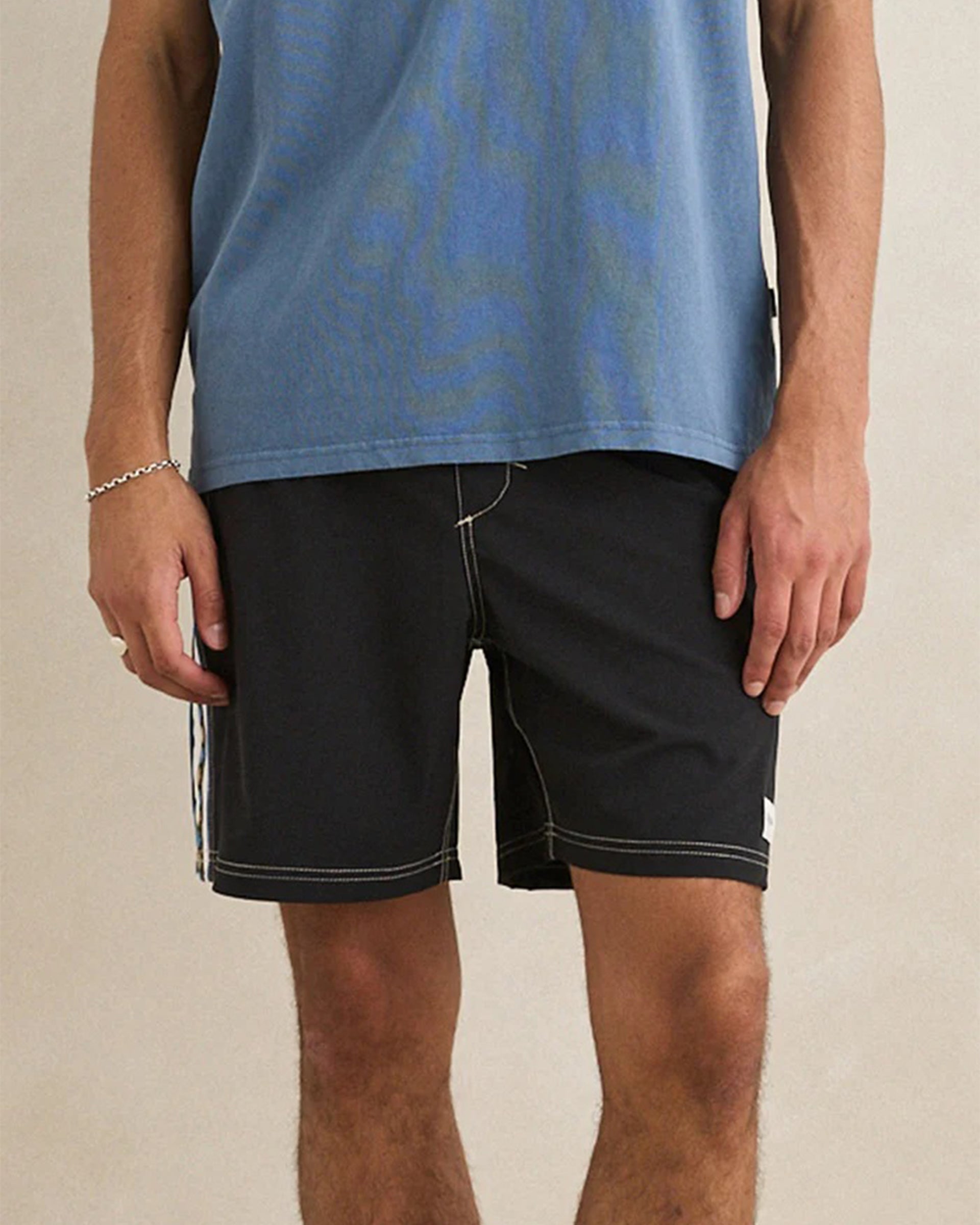 Panel Stripe Beach Short - Black – Jack's Surfboards