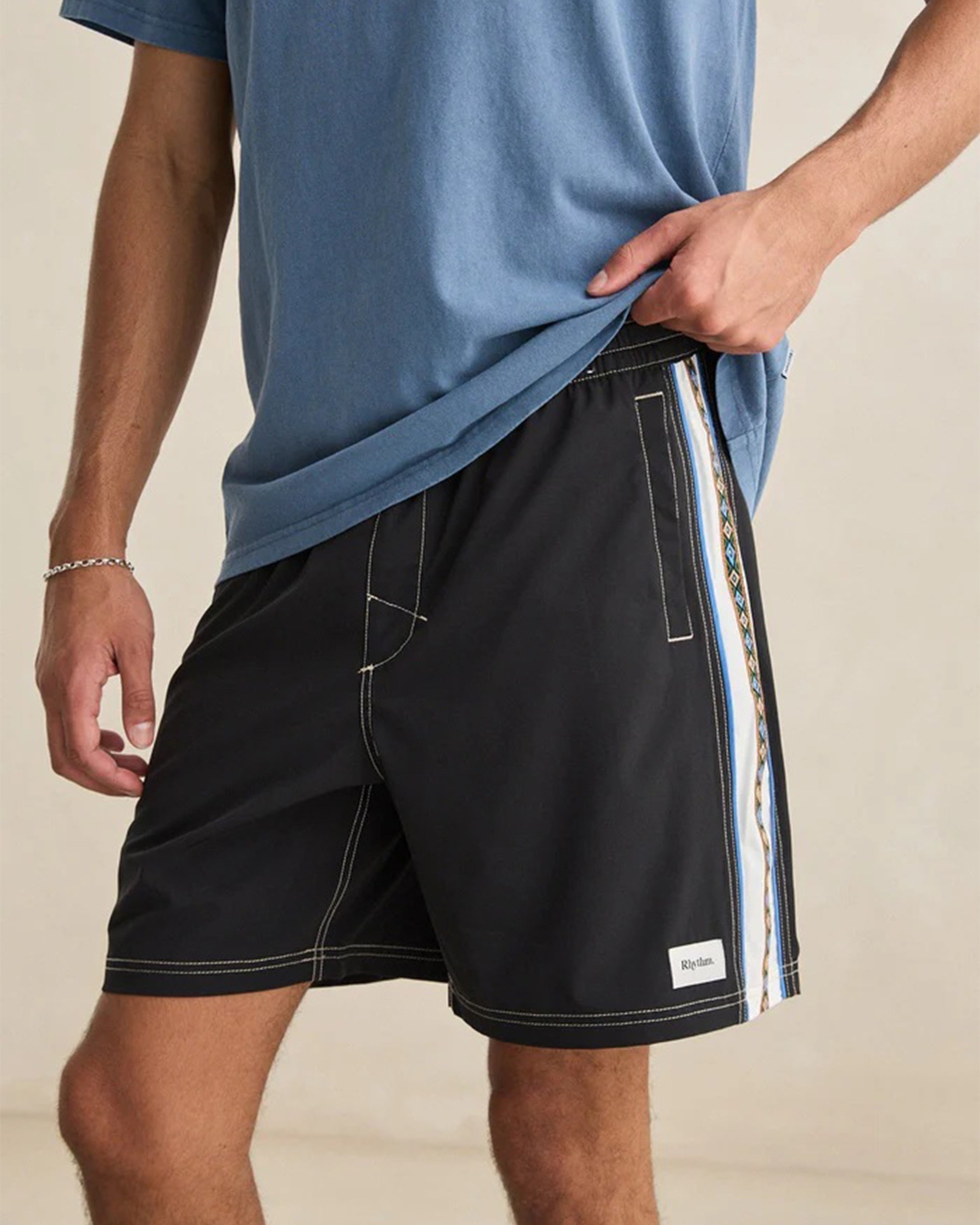 Panel Stripe Beach Short - Black – Jack's Surfboards