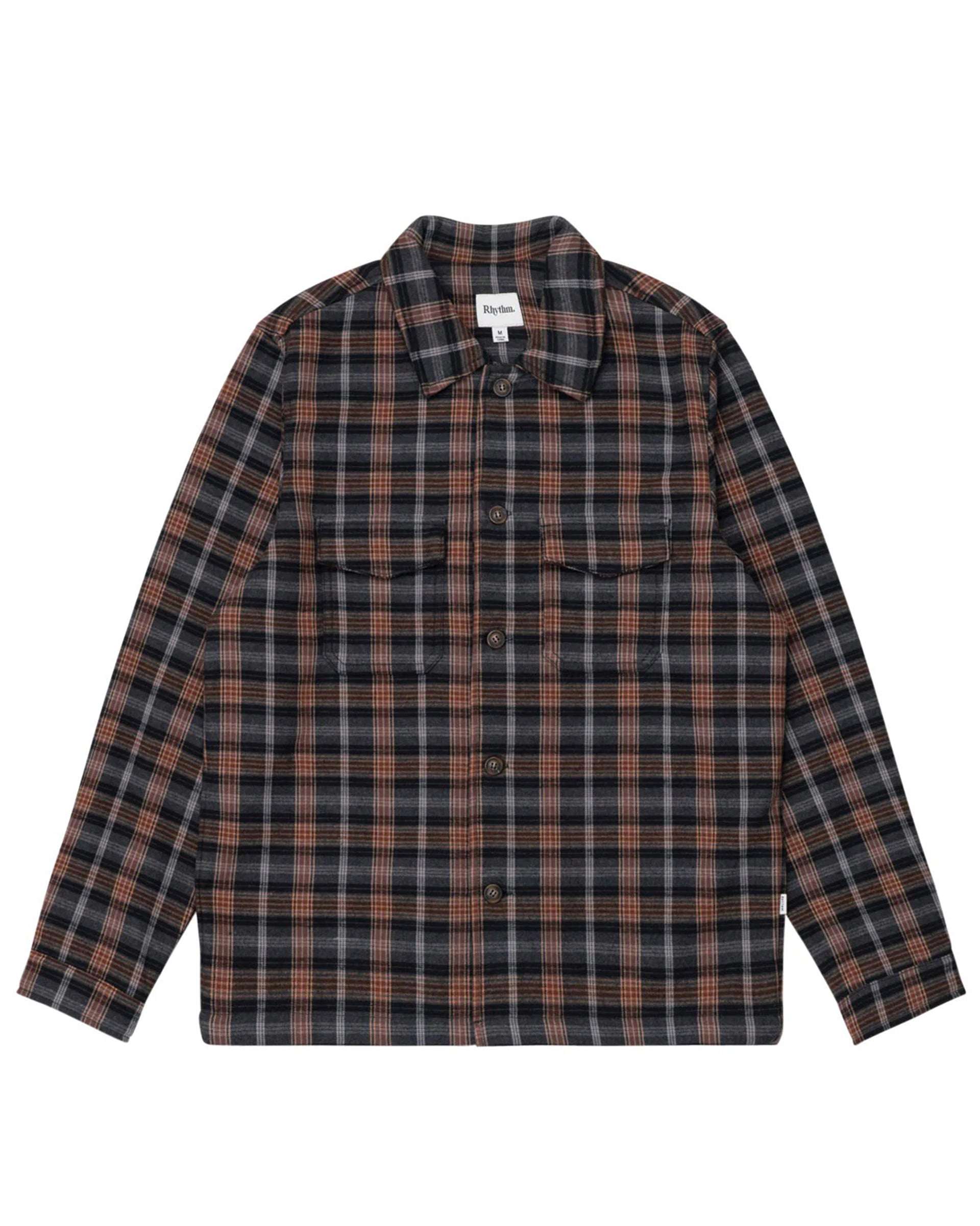Rhythm Polar Bond Long Sleeve Flannel - Charcoal