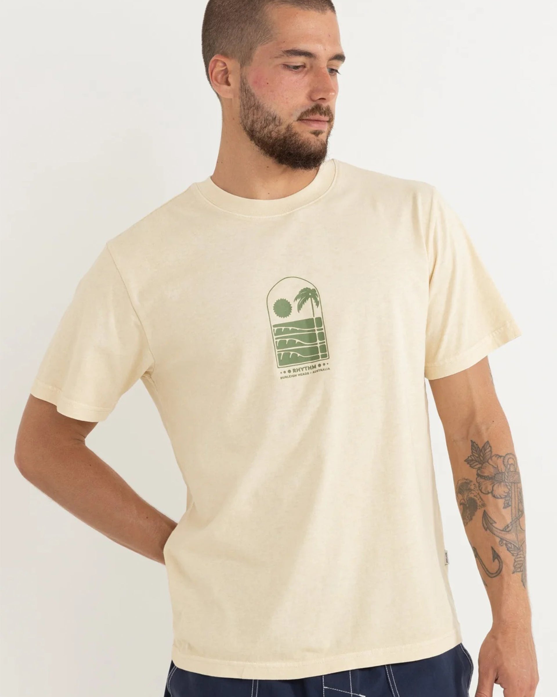 Rhythm Portal Vintage Short Sleeve T-Shirt - Natural
