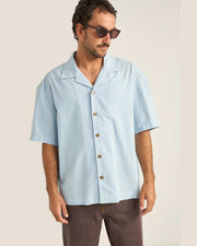 Rhythm Relaxed Stripe Short Sleeve Shirt - Blue