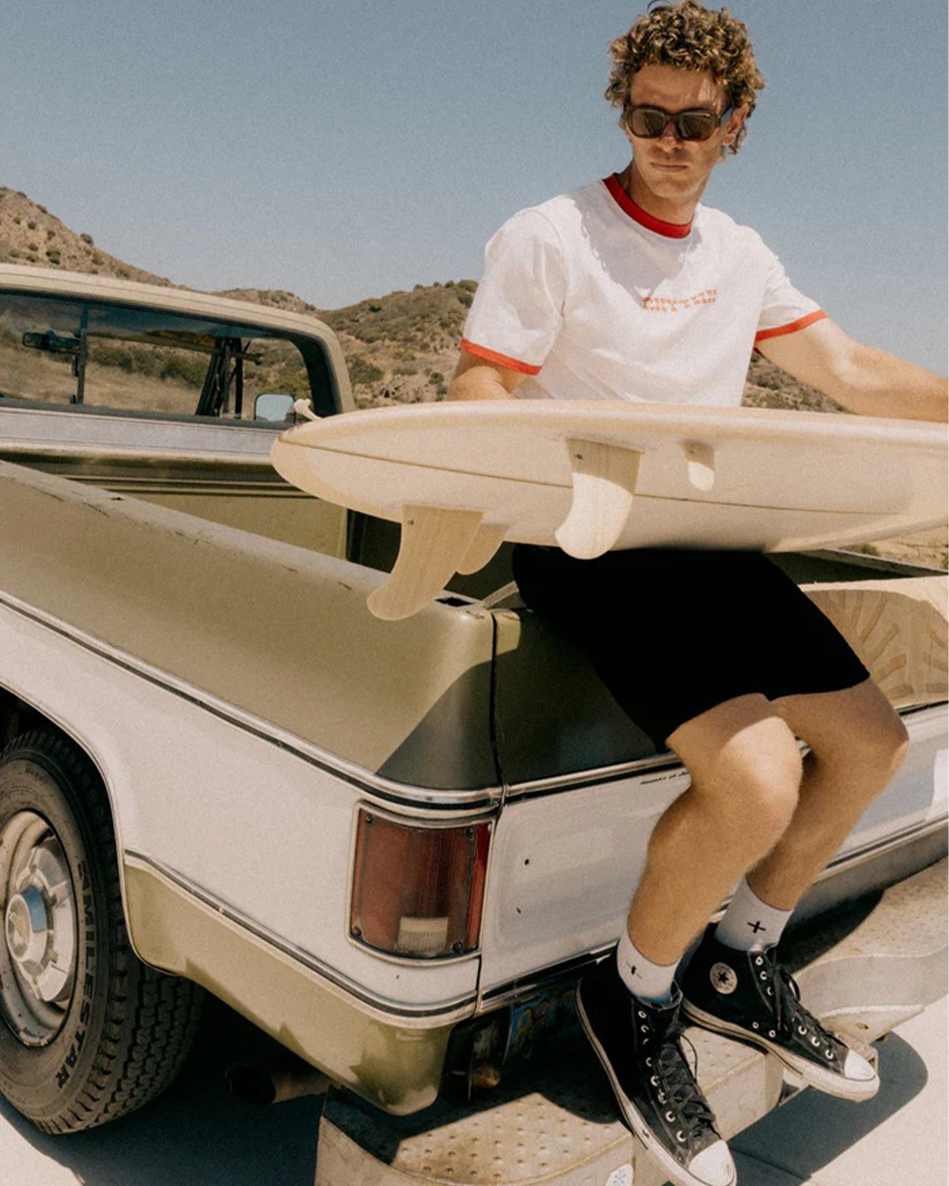 Rhythm Rosa Ringer Vintage Short Sleeve T-Shirt - White