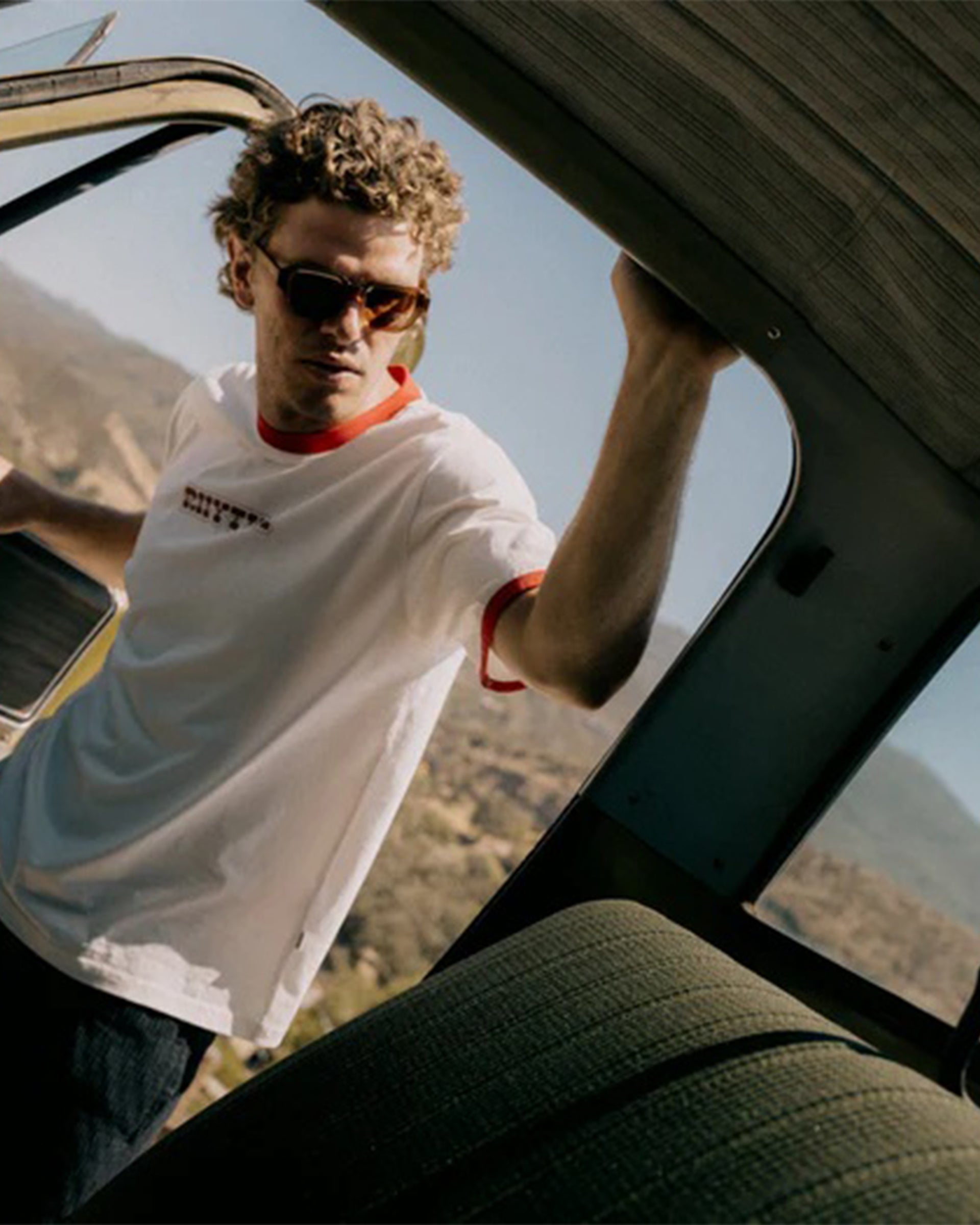 Rhythm Rosa Ringer Vintage Short Sleeve T-Shirt - White