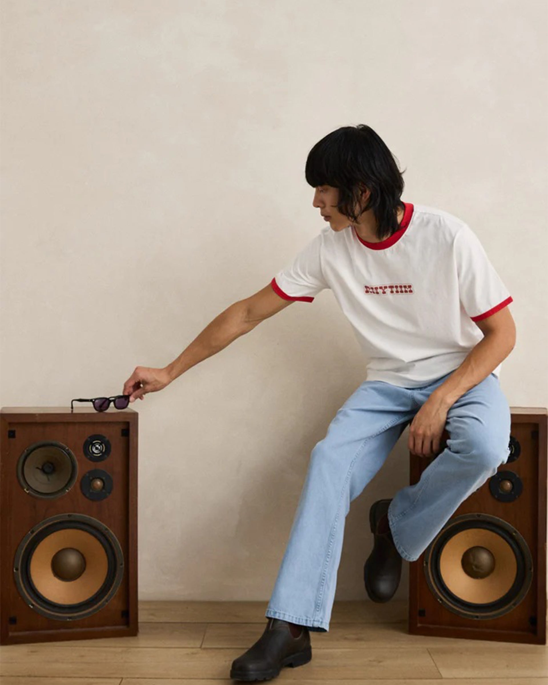 Rhythm Rosa Ringer Vintage Short Sleeve T-Shirt - White