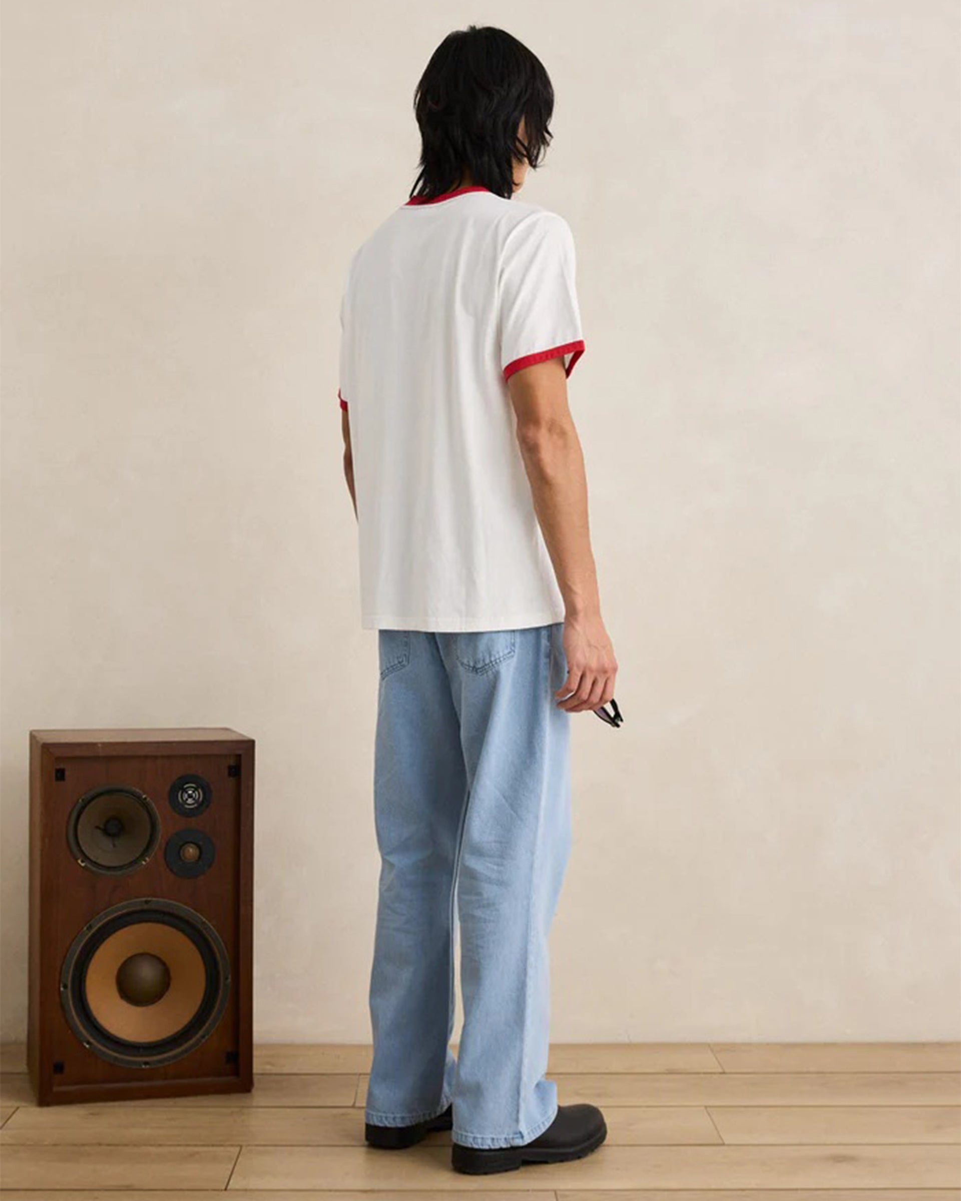 Rhythm Rosa Ringer Vintage Short Sleeve T-Shirt - White