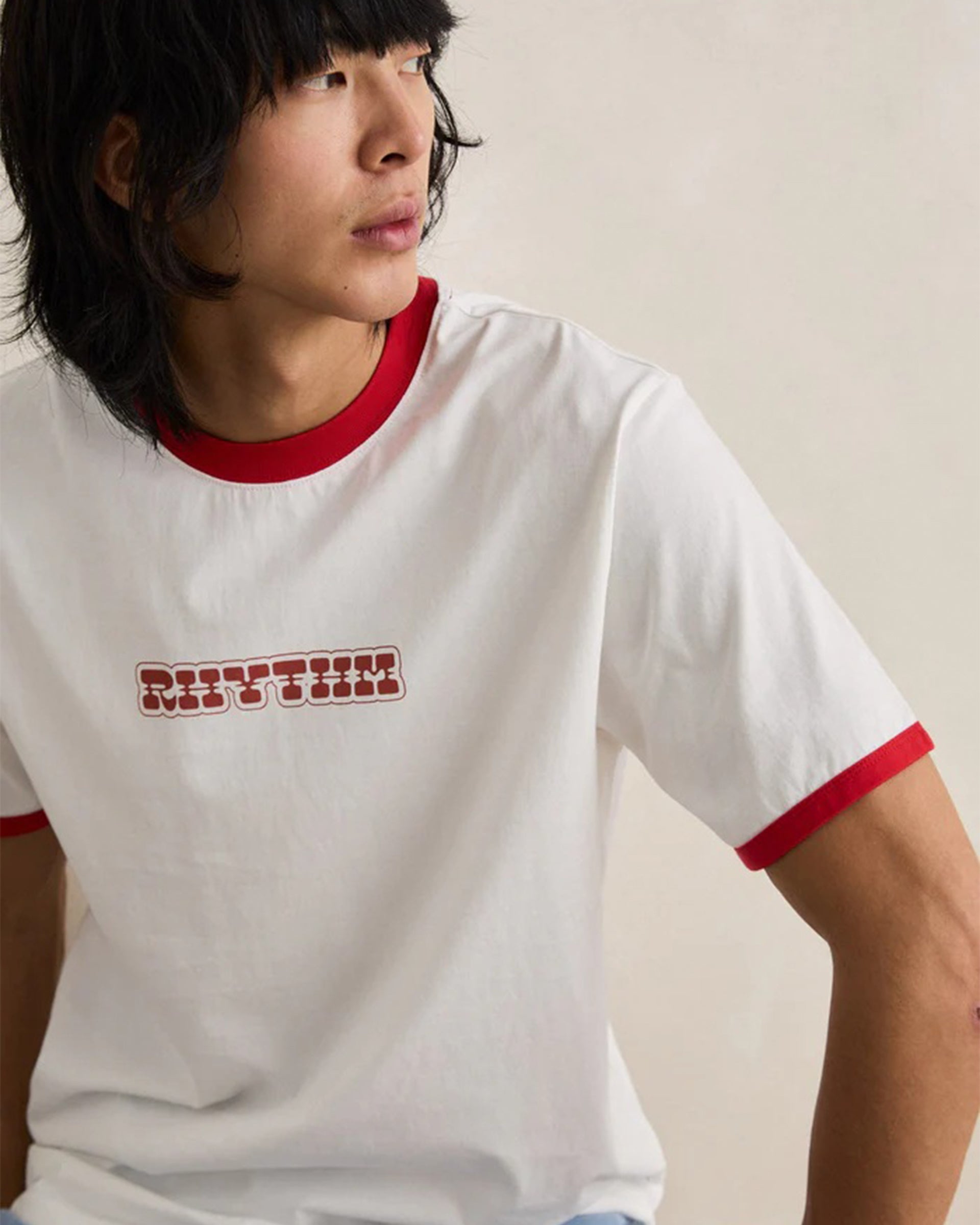 Rhythm Rosa Ringer Vintage Short Sleeve T-Shirt - White
