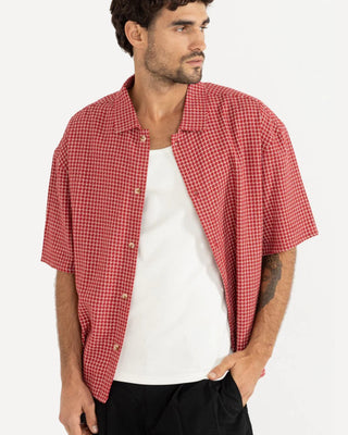 Rhythm Rowen Check Short Sleeve Shirt - Red