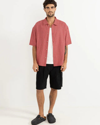 Rhythm Rowen Check Short Sleeve Shirt - Red
