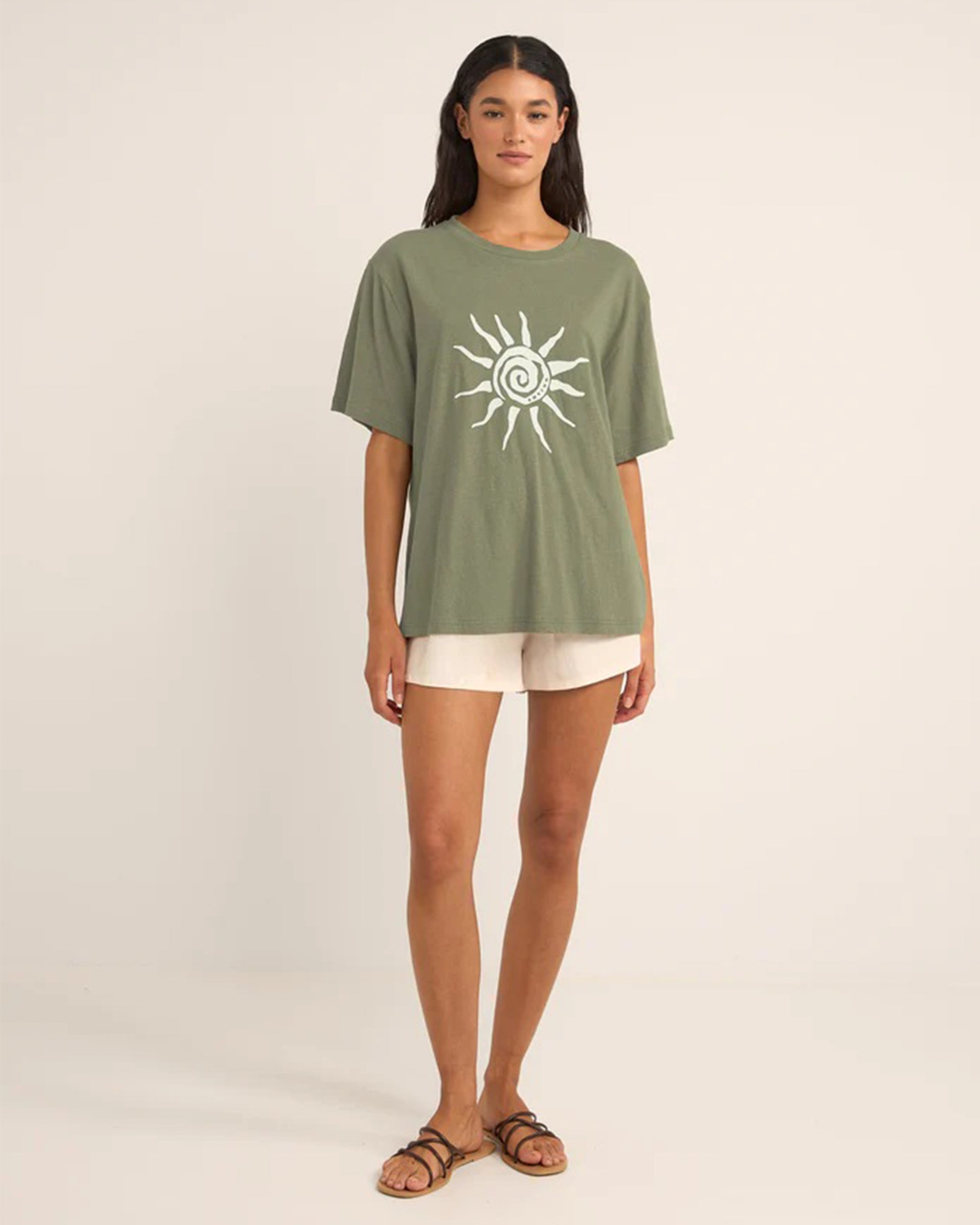 Rhythm Women's Seafarer Oversized Short Sleeve T-Shirt - Olive