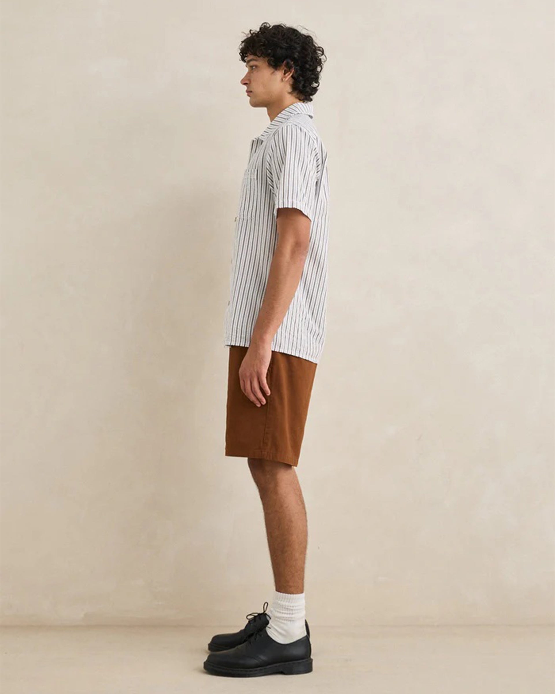 Rhythm Seersucker Stripe Short Sleeve Shirt - Cedar