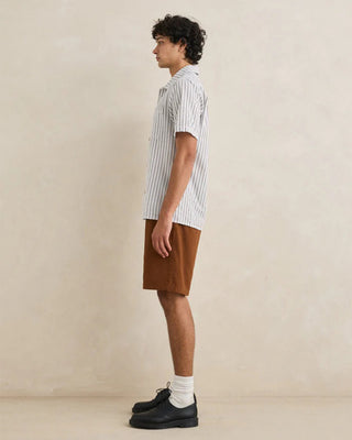 Rhythm Seersucker Stripe Short Sleeve Shirt - Cedar