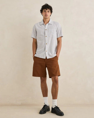 Rhythm Seersucker Stripe Short Sleeve Shirt - Cedar