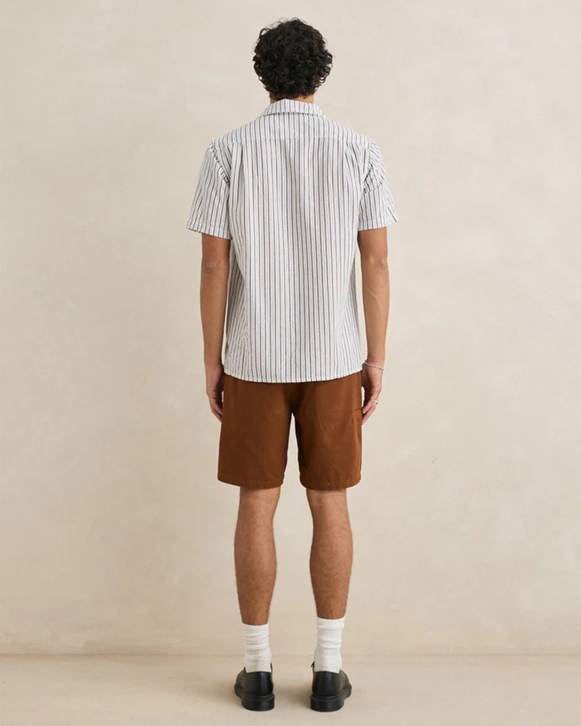 Rhythm Seersucker Stripe Short Sleeve Shirt - Cedar