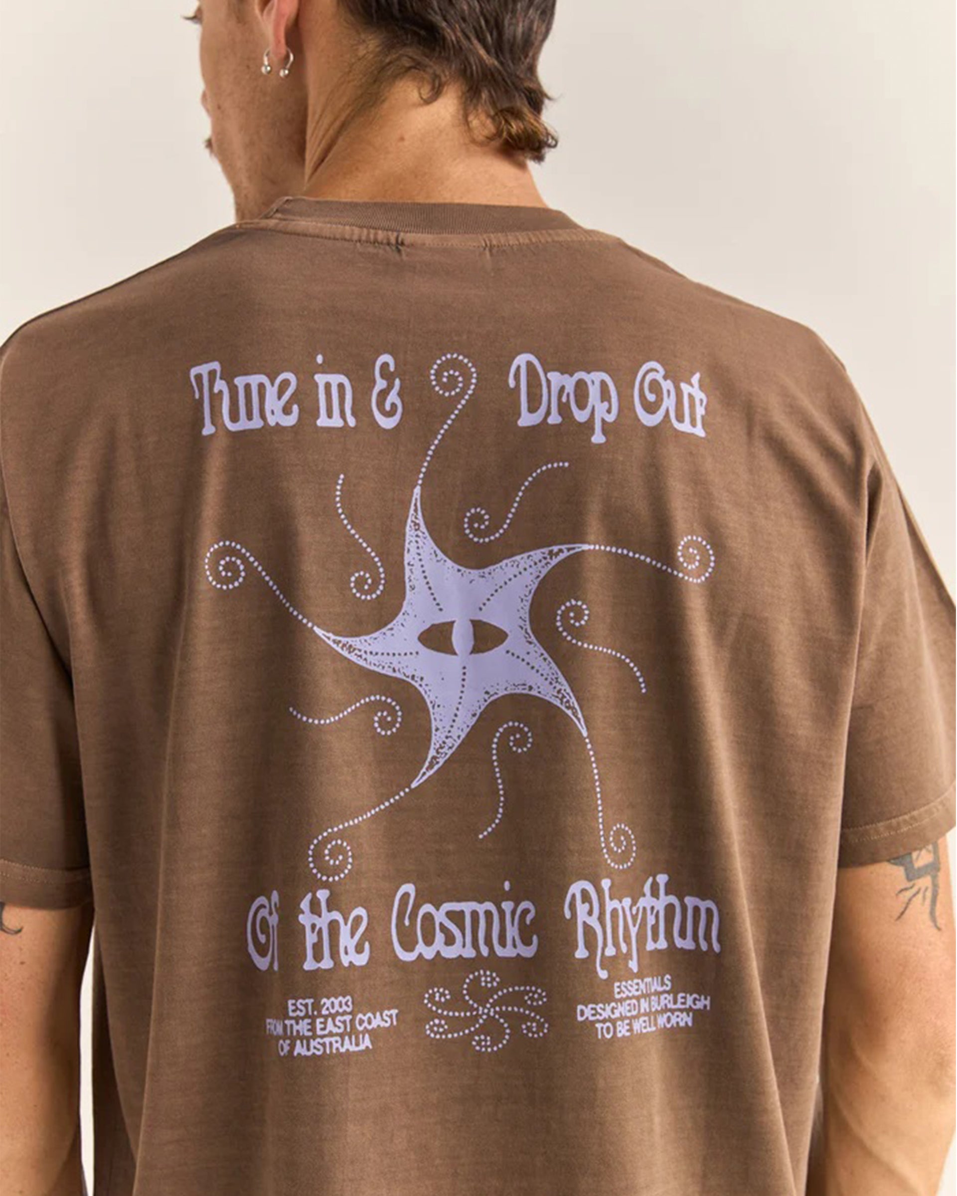 Rhythm Star Vintage Short Sleeve T-Shirt - Brown