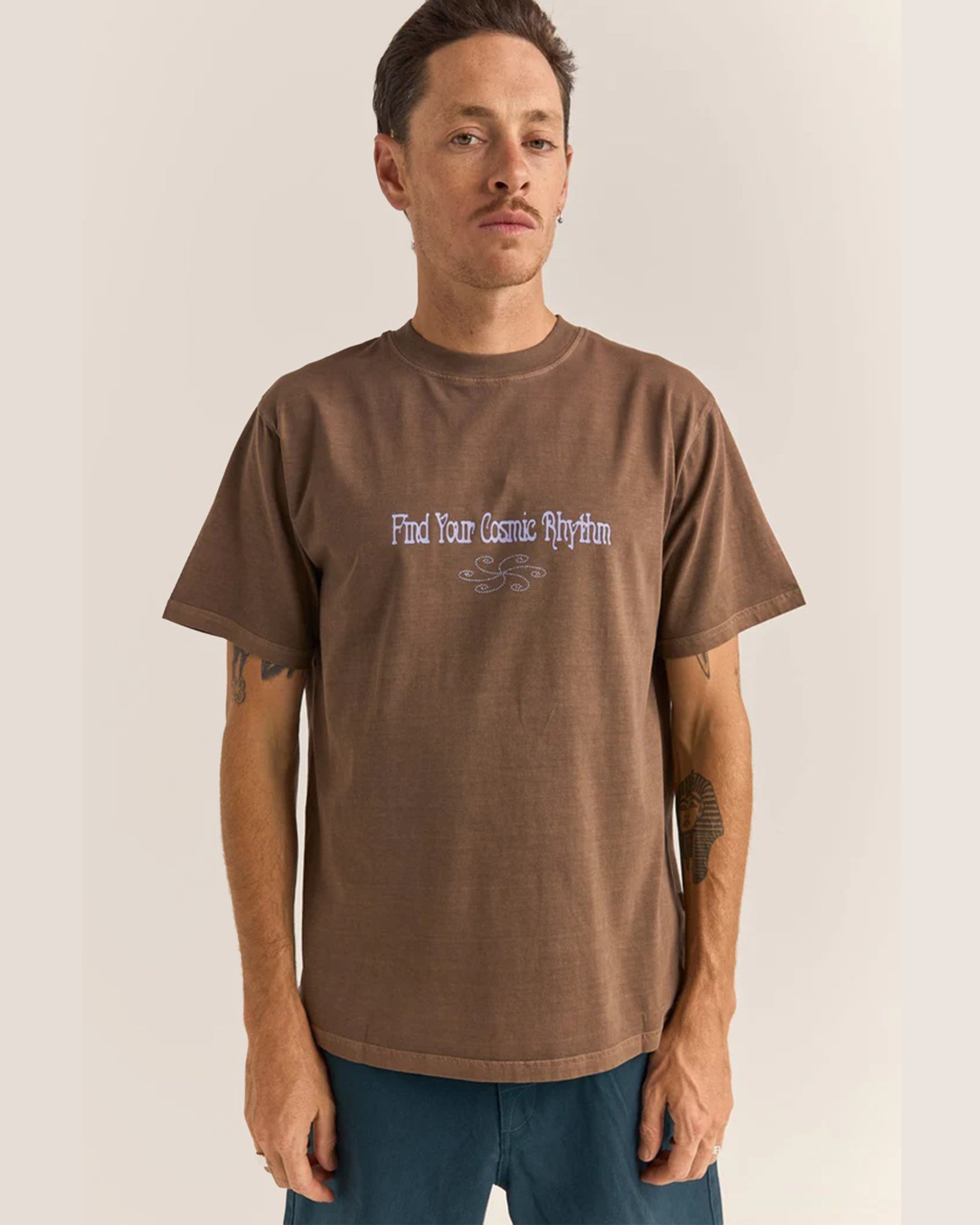 Rhythm Star Vintage Short Sleeve T-Shirt - Brown