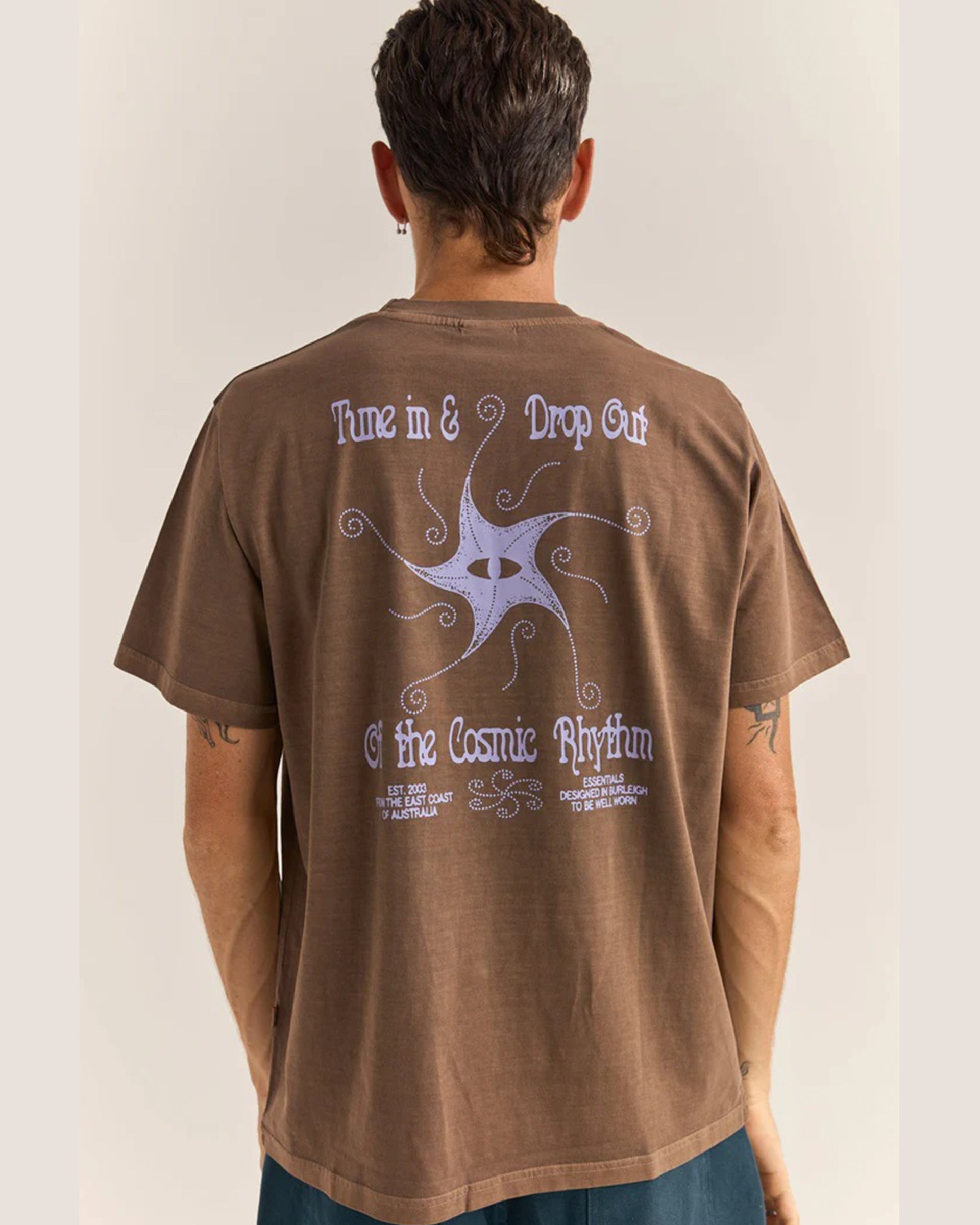 Rhythm Star Vintage Short Sleeve T-Shirt - Brown