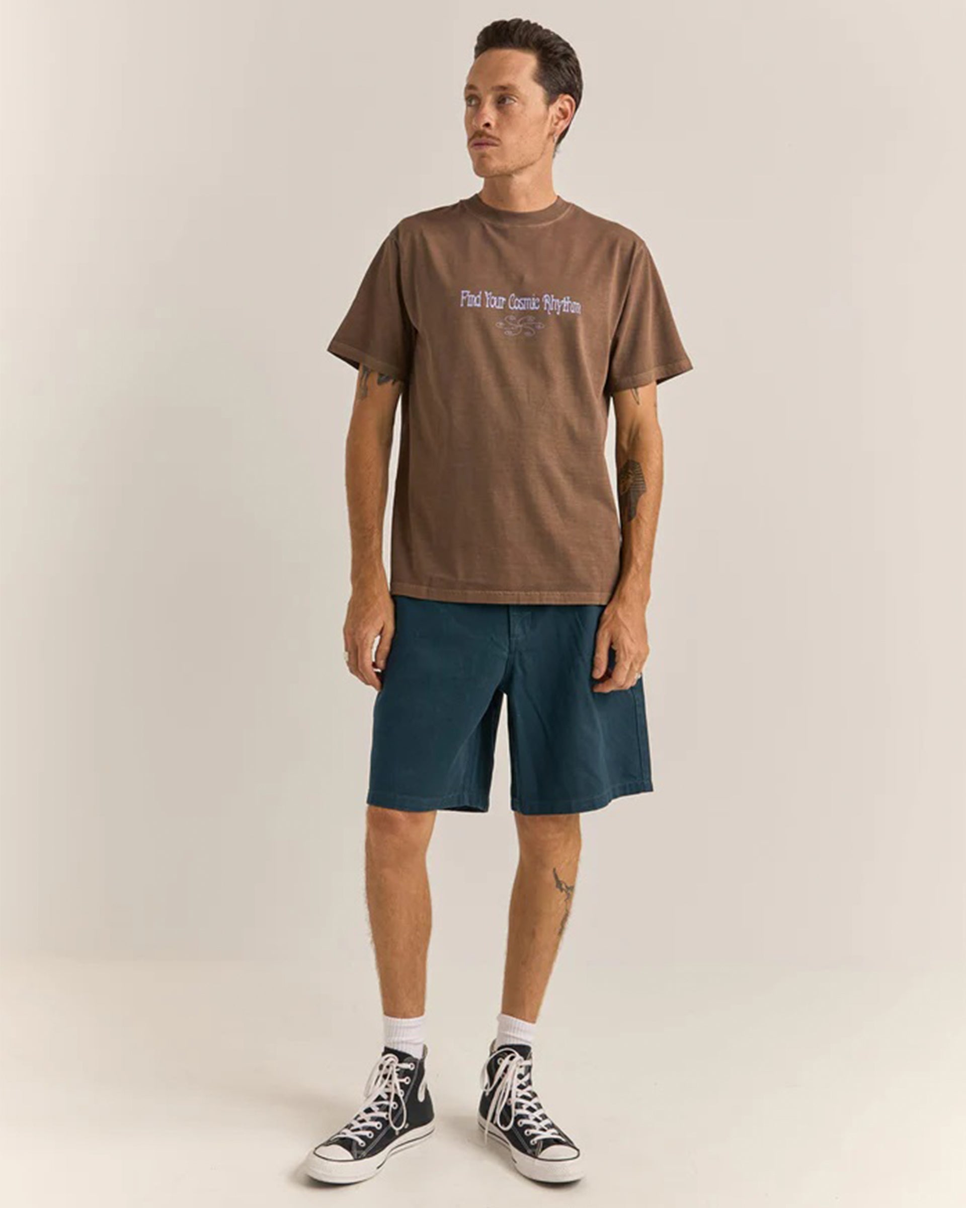 Rhythm Star Vintage Short Sleeve T-Shirt - Brown