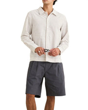 Striped Linen L/S Shirt - Natural