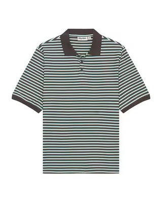 Rhythm Stripe Short Sleeve Polo - Charcoal