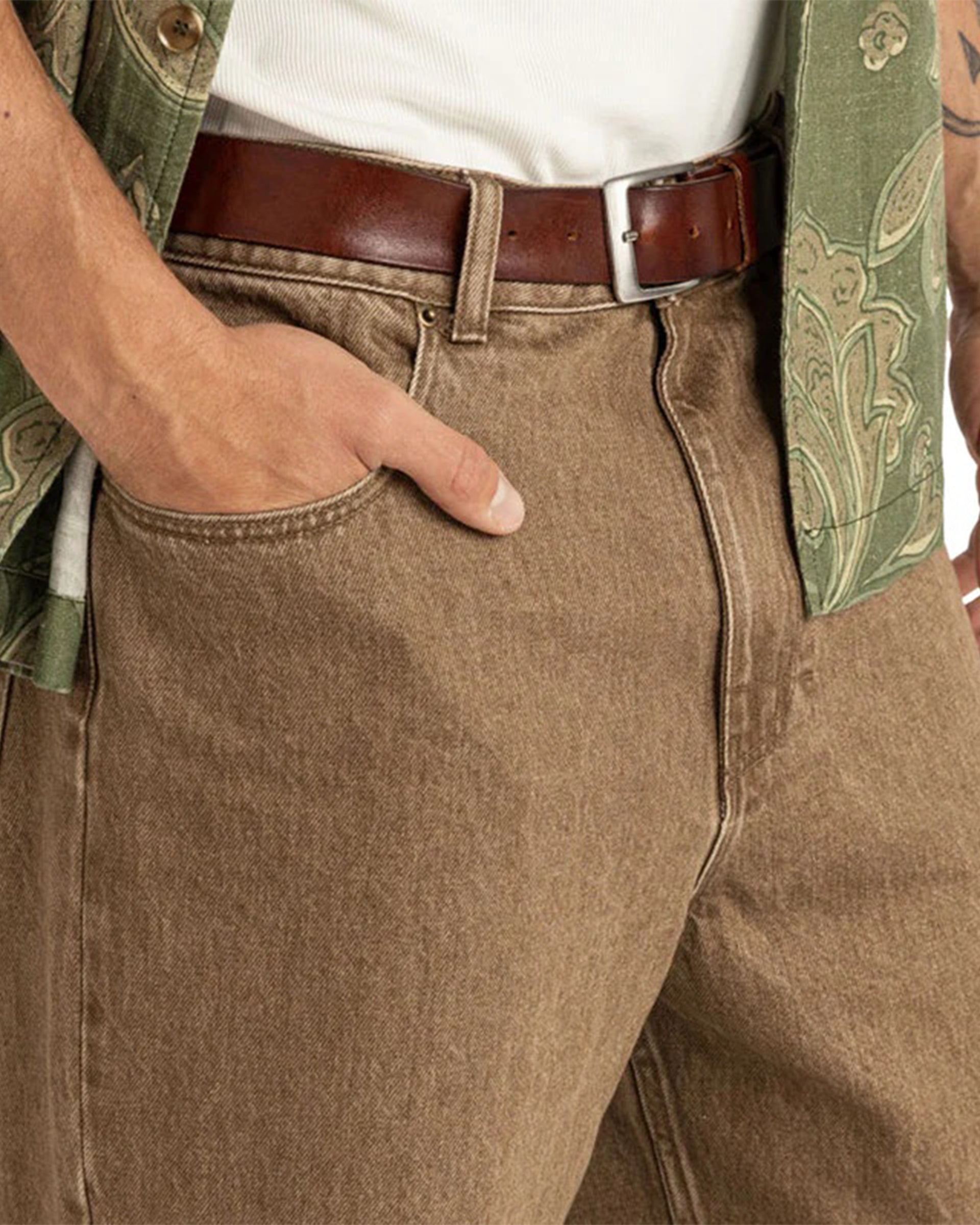 Rhythm Subtle Baggy Jeans - Chai