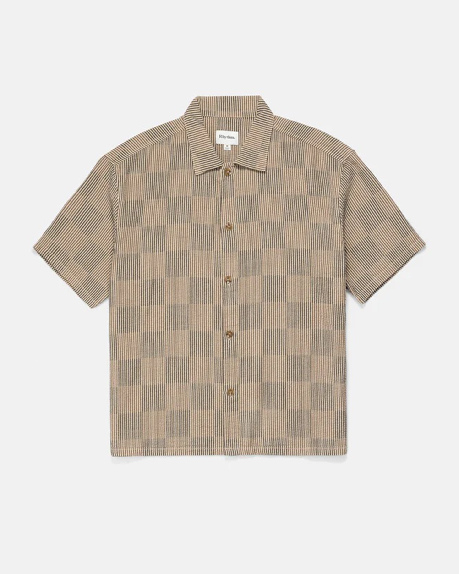 Rhythm Tanner Check Short Sleeve Shirt - Tobacco