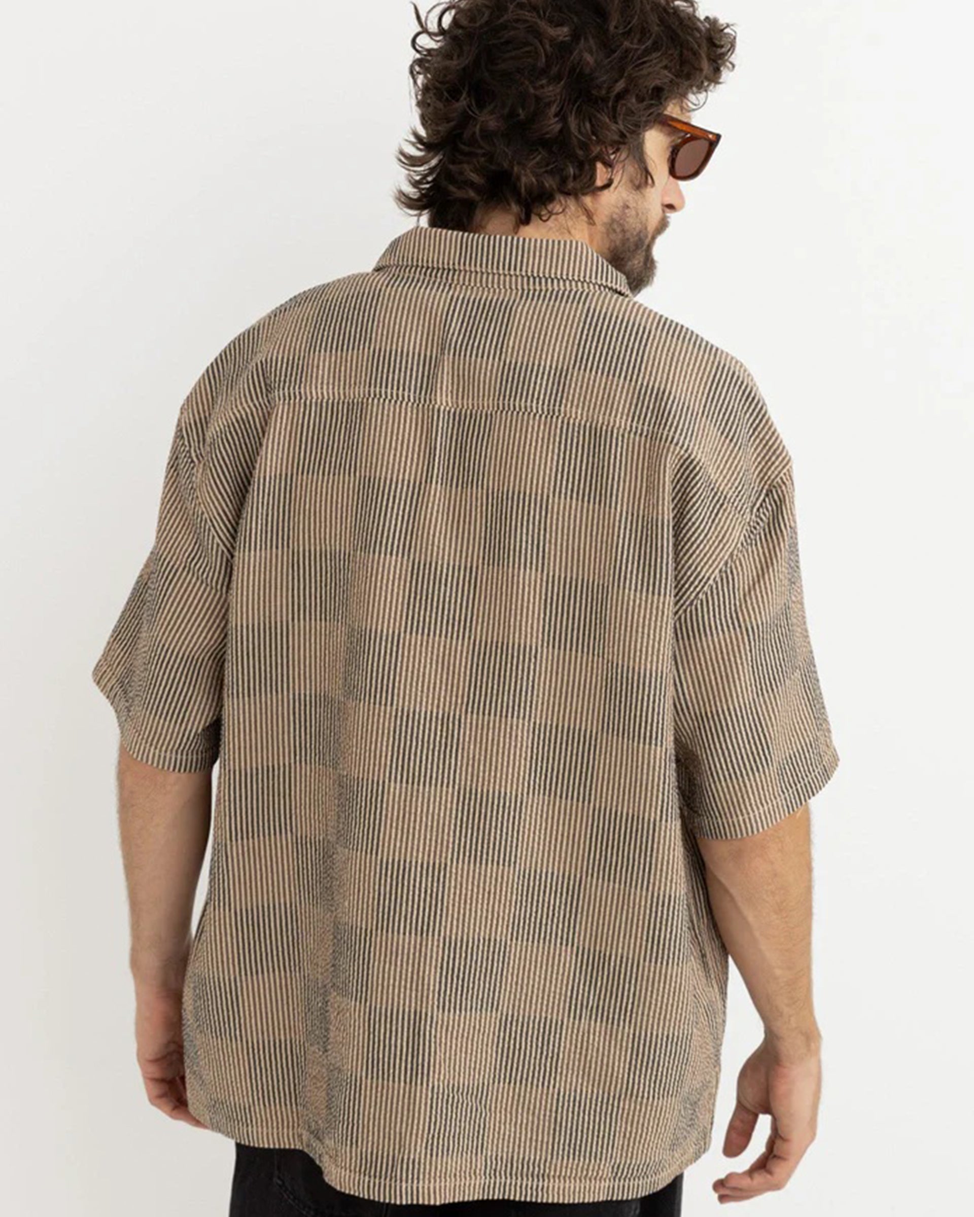 Rhythm Tanner Check Short Sleeve Shirt - Tobacco