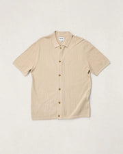 Rhythm Textured Knit Shirt Sleeve Shirt - Stone