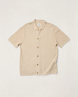 Rhythm Textured Knit Shirt Sleeve Shirt - Stone