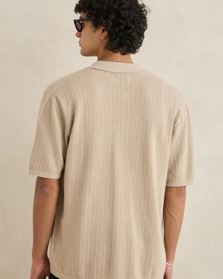 Rhythm Textured Knit Shirt Sleeve Shirt - Stone