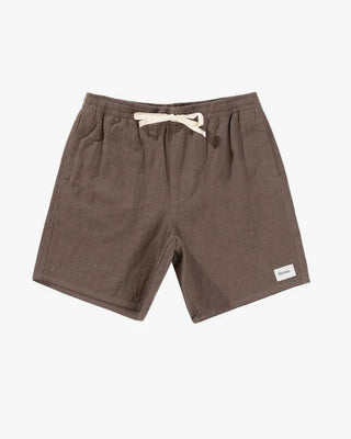 Rhythm Textured Linen Jam Shorts - Silt