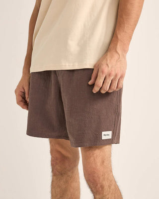 Rhythm Textured Linen Jam Shorts - Silt