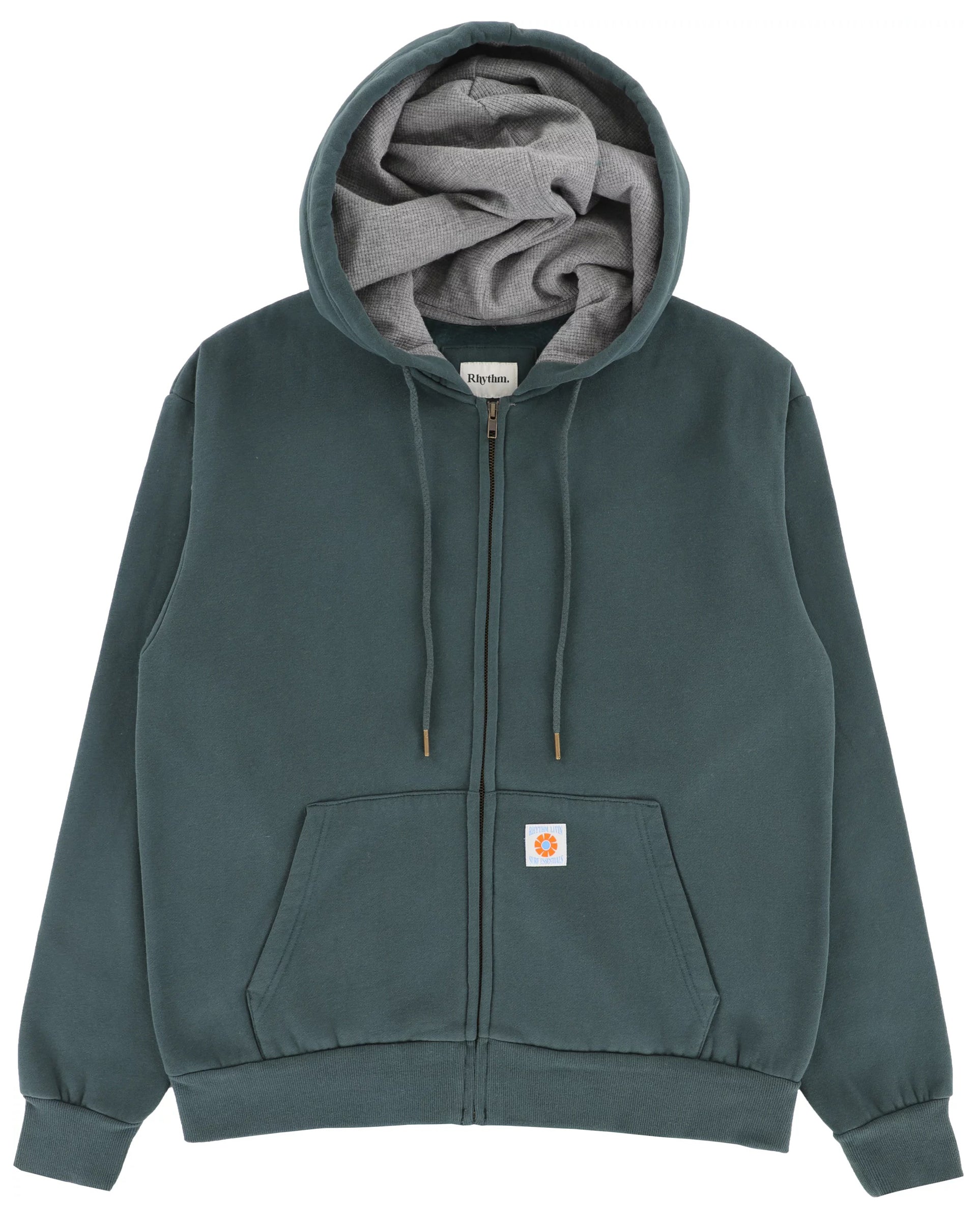 Rhythm Thermal Fleece Zip Hoodie - Dark Pine