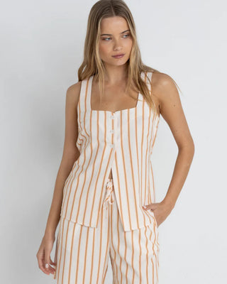 Rhythm Women's Tide Stripe Long Vest - Natural