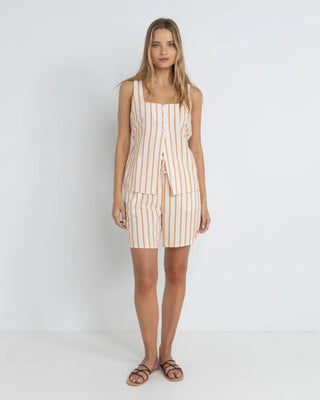 Rhythm Women's Tide Stripe Long Vest - Natural