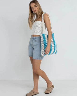 Rhythm Women's Tour Denim Bermuda Shorts - Light Blue