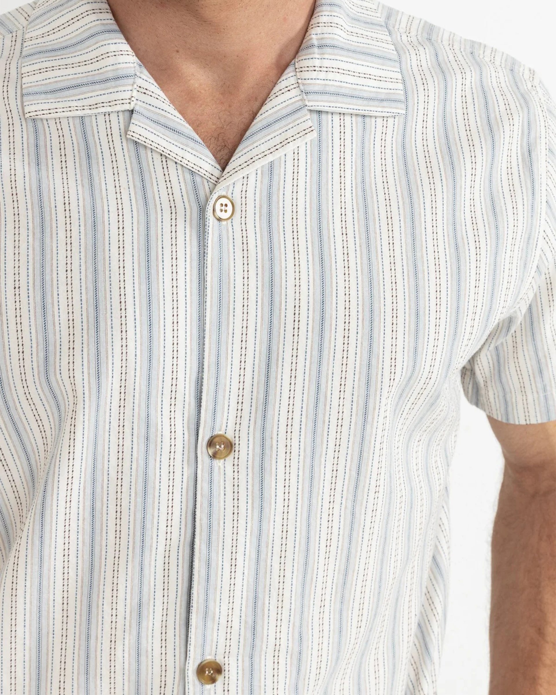 Vacation Stripe S/S Shirt - Natural