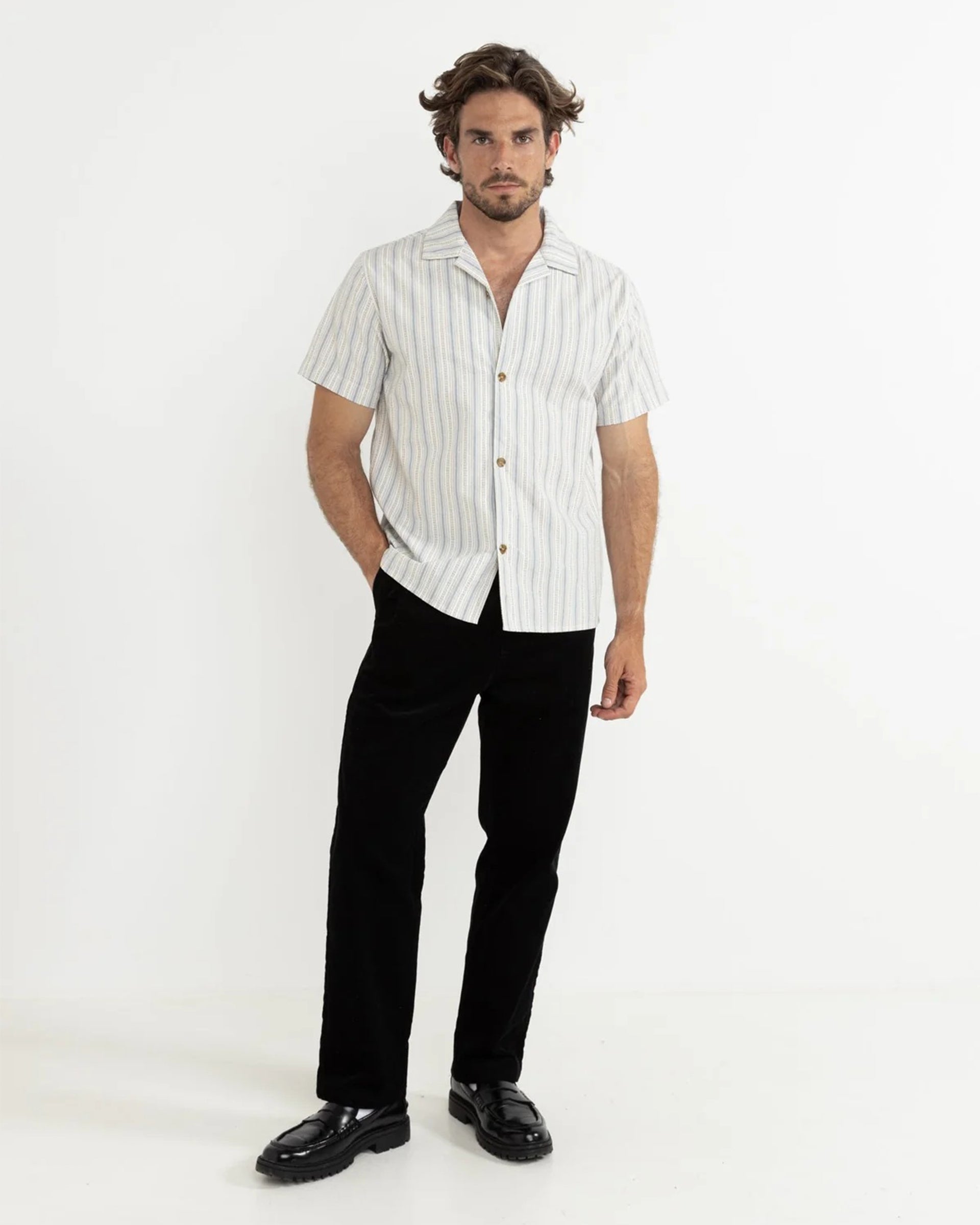Vacation Stripe S/S Shirt - Natural