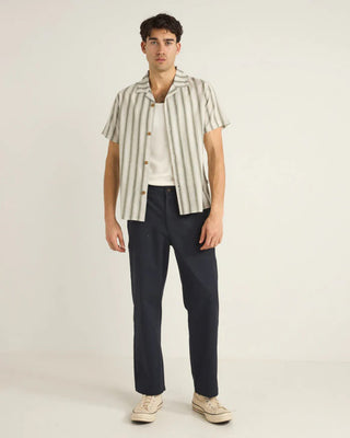 Rhythm Vacation Stripe Short Sleeve Shirt - Fern