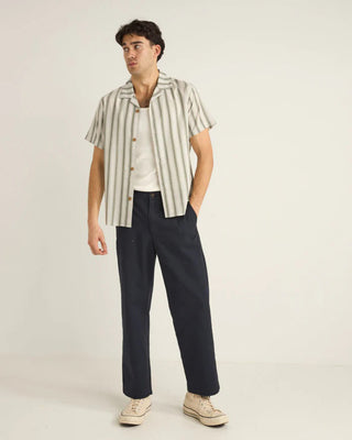Rhythm Vacation Stripe Short Sleeve Shirt - Fern