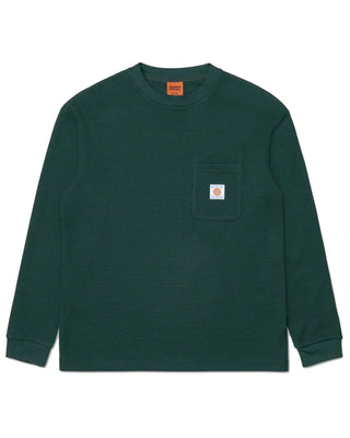 Rhythm Vintage Pocket Long Sleeve Waffle Shirt - Pine
