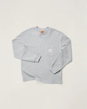 Rhythm Vintage Pocket Long Sleeve Waffle Shirt - Grey Heather