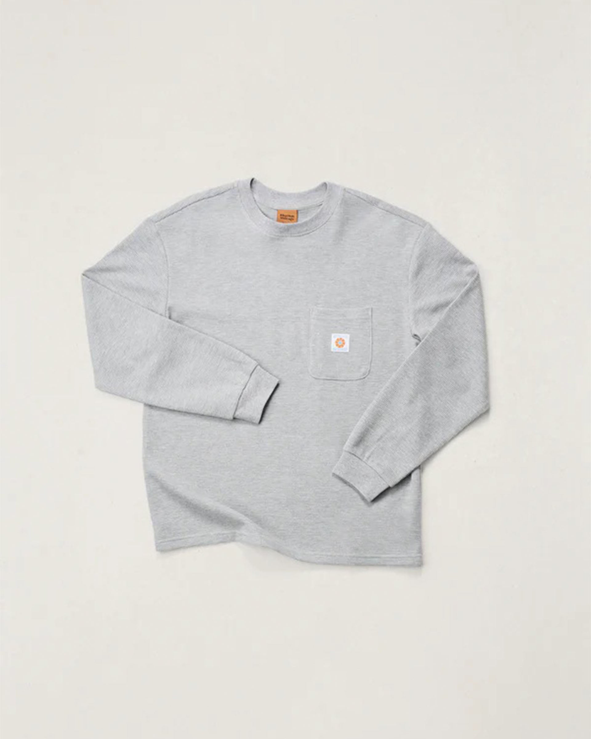 Rhythm Vintage Pocket Long Sleeve Waffle Shirt - Grey Heather