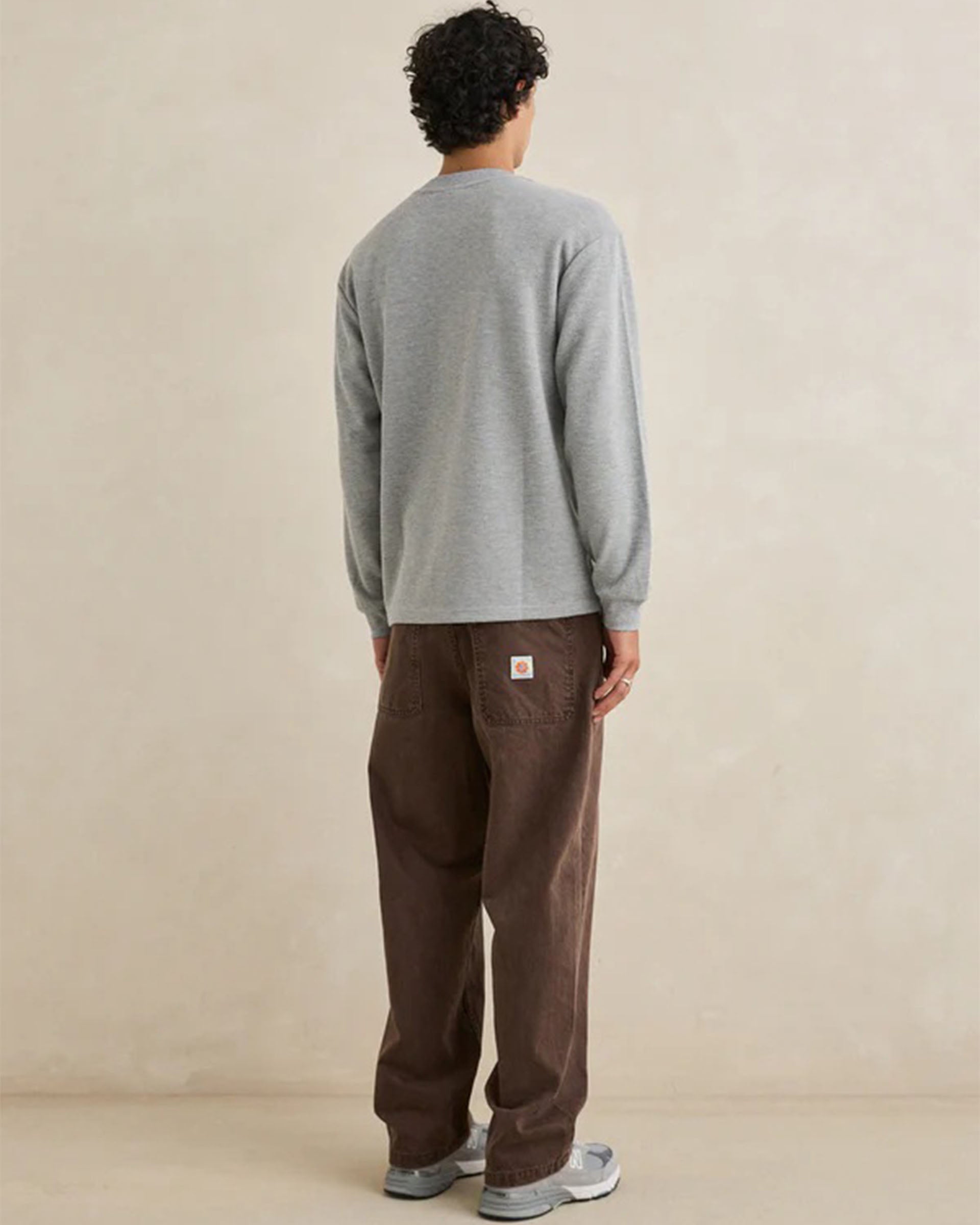 Rhythm Vintage Pocket Long Sleeve Waffle Shirt - Grey Heather