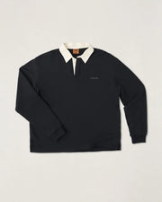 Rhythm Vintage Rugby Long Sleeve Polo - Charcoal