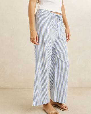Rhythm Women's Vista Stripe Beach Pant - Blue