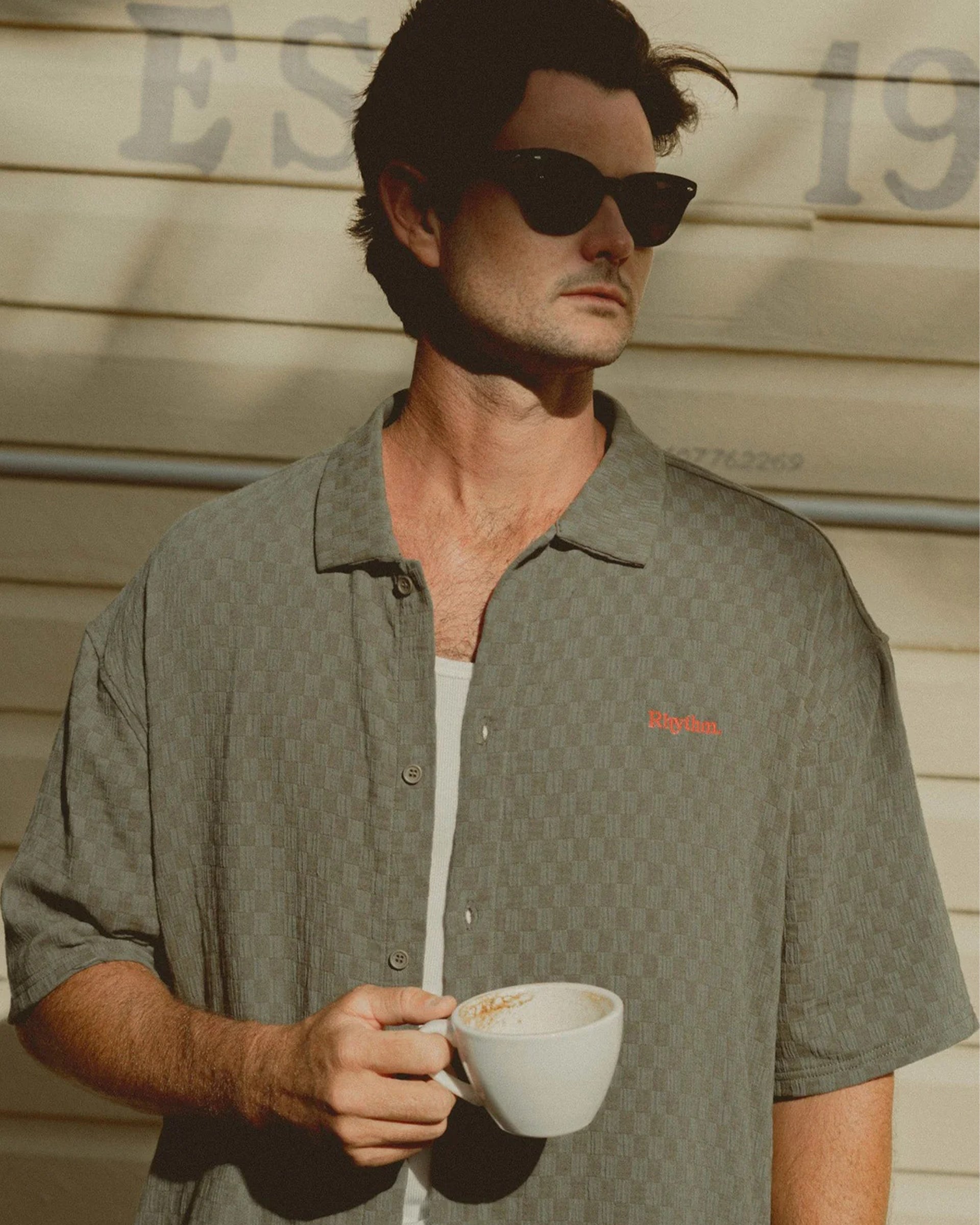 Rhythm Wash Check Relaxed Short Sleeve Shirt - Green