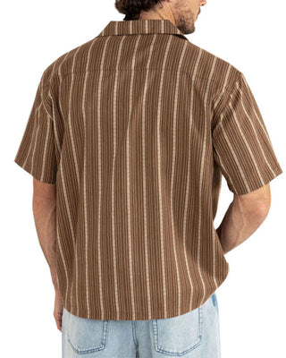 Rhythm West Winds Stripe Short Sleeve Shirt - Earth