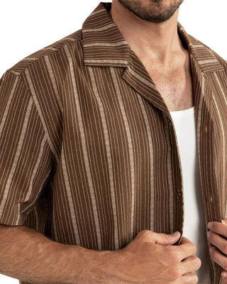 Rhythm West Winds Stripe Short Sleeve Shirt - Earth