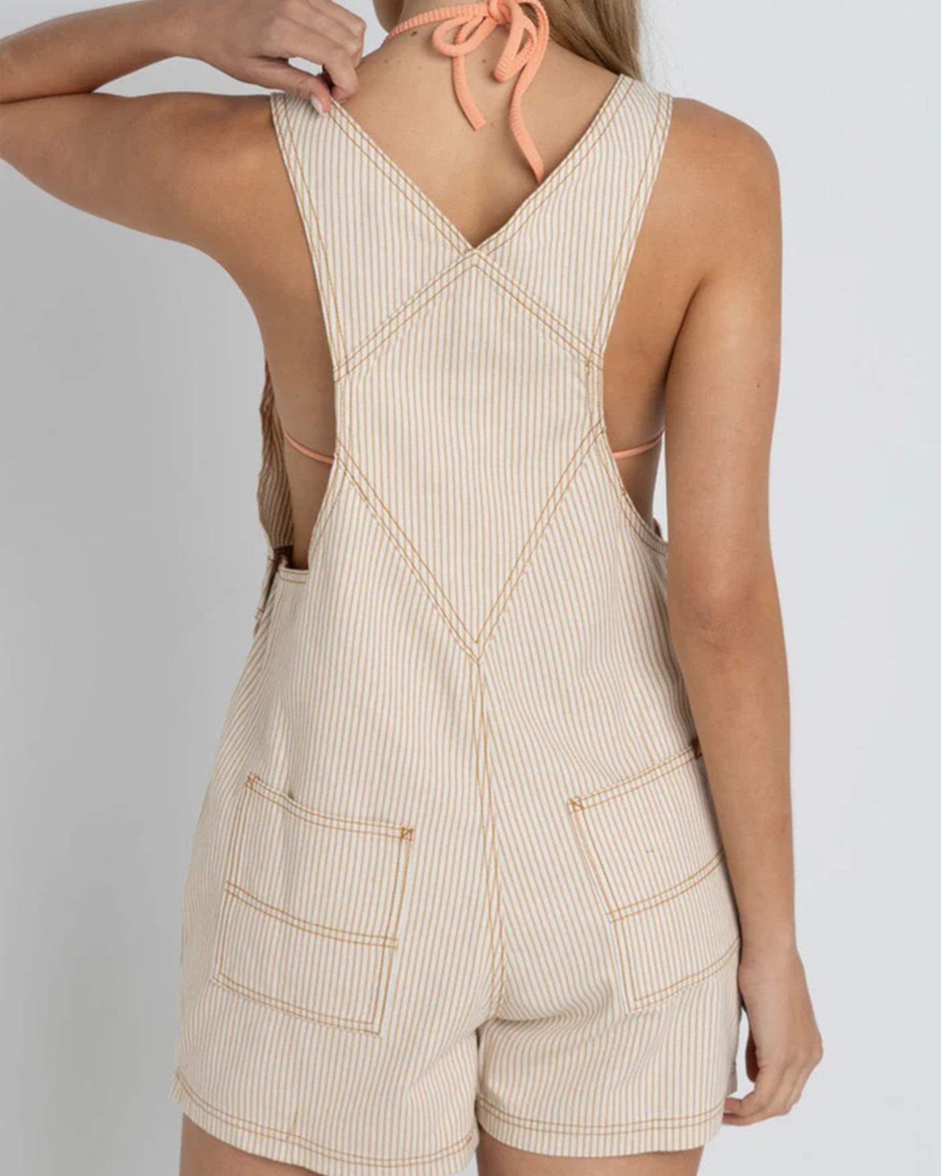 CALEE STRIPE オーバーオール Willa Stripe Short Overall - Sand – Jack's Surfboards