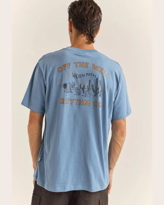 Rhythm Worn Path Short Sleeve T-Shirt - Sea Blue